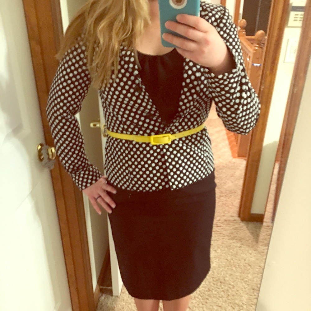 R & K Women’s Polka Dot Skirt Suit (Full Suit)